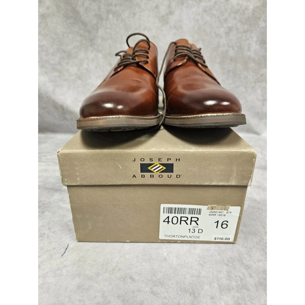 Joseph Abboud Mens Thorton Plain Toe Tan Oxford Size 13D New